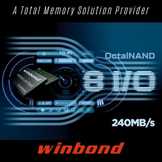 Als erster Hersteller hat Winbond eine x8-Octal-Schnittstelle für NAND-Flash realisiert. Als erster Hersteller hat Winbond eine x8-Octal-Schnittstelle für NAND-Flash realisiert.