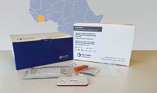 SARS-CoV-2-Antikörper-Schnelltest, der in Côte d’Ivoire produziert werden wird. SARS-CoV-2-Antikörper-Schnelltest, der in Côte d’Ivoire produziert werden wird.