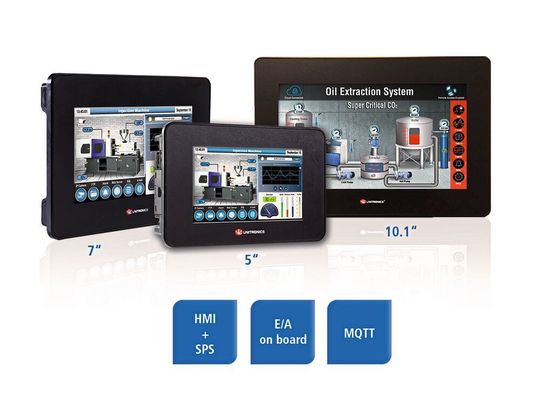 All-in-One Steuerungen Uni-Stream: Die Modelle mit 10“-Display runden die Serie neben den 5“- und 7“-Modellen ab. All-in-One Steuerungen Uni-Stream: Die Modelle mit 10“-Display runden die Serie neben den 5“- und 7“-Modellen ab.
