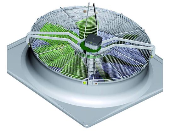 Bild 1: An acht Einstanzmuttern ist das Ventilatorgehäuse befestigt. Bild 1: An acht Einstanzmuttern ist das Ventilatorgehäuse befestigt.