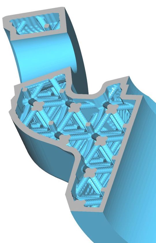 Die Software 4D_Additive hölt massive Zonen in Bauteilen aus und füllt sie dann mit Lattice-Strukturen Die Software 4D_Additive hölt massive Zonen in Bauteilen aus und füllt sie dann mit Lattice-Strukturen