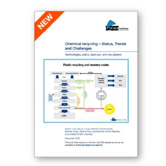 Cover of the market and technology report: Chemical recycling – Status, Trends and Challenges’. Cover of the market and technology report: Chemical recycling – Status, Trends and Challenges’.