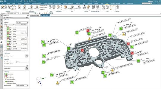 Mit NX Model Based Definition lassen sich automatisiert regelbasiert Produkt- und Fertigungsinformationen erstellen und anzeigen. Mit NX Model Based Definition lassen sich automatisiert regelbasiert Produkt- und Fertigungsinformationen erstellen und anzeigen.