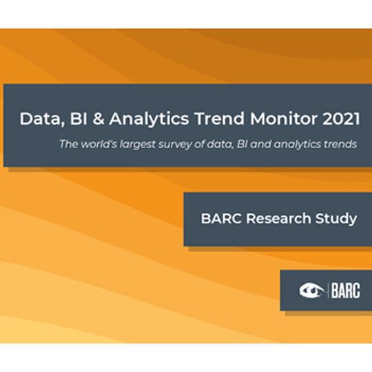 Der BARC "Data, BI & Analytics Trend Monitor 2021" ist kostenfrei erhältlich. Der BARC "Data, BI & Analytics Trend Monitor 2021" ist kostenfrei erhältlich.