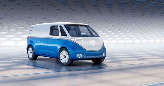 Die Studie des vollelektrischen ID. Buzz von Volkswagen Nutzfahrzeuge. Die Studie des vollelektrischen ID. Buzz von Volkswagen Nutzfahrzeuge.