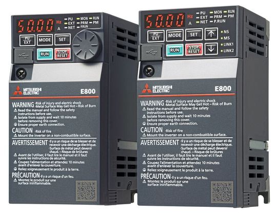 Die neueste Umrichterserie FR-E800 von Mitsubishi Electric bietet kompakte Umrichter mit mehreren integrierten Kommunikationsmöglichkeiten, einschließlich TSN.