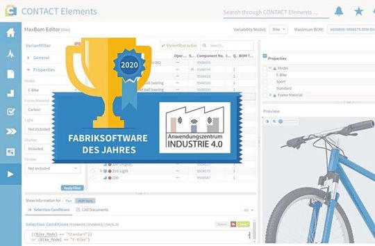 Contact Elements wurde bereits zum dritten Mal hintereinander zur „Fabriksoftware des Jahres“ gewählt. Contact Elements wurde bereits zum dritten Mal hintereinander zur „Fabriksoftware des Jahres“ gewählt.