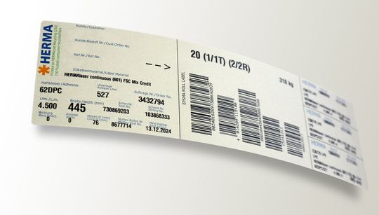 Seine Roll-Labels zum Versenden von Haftmaterialrollen hat Herma jetzt komplett auf 100%iges Recyclingpapier umgestellt. Seine Roll-Labels zum Versenden von Haftmaterialrollen hat Herma jetzt komplett auf 100%iges Recyclingpapier umgestellt.