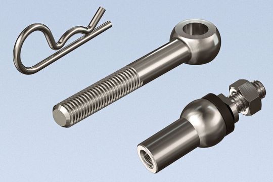 MBO Oßwald erweitert sein Angebot um Federstecker, Augenschrauben und Axialgelenke mit Dichtkappe.