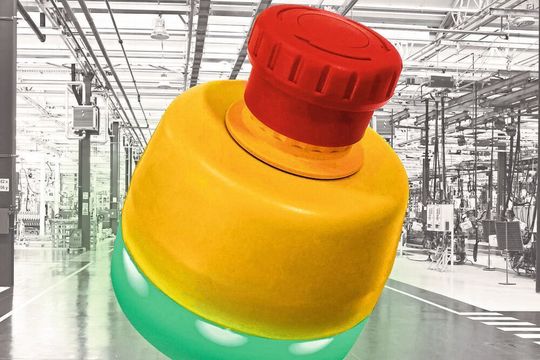 Der neue Not-Halt SEU von Bernstein verfügt über eine gut sichtbare LED-Statusanzeige. Der neue Not-Halt SEU von Bernstein verfügt über eine gut sichtbare LED-Statusanzeige.