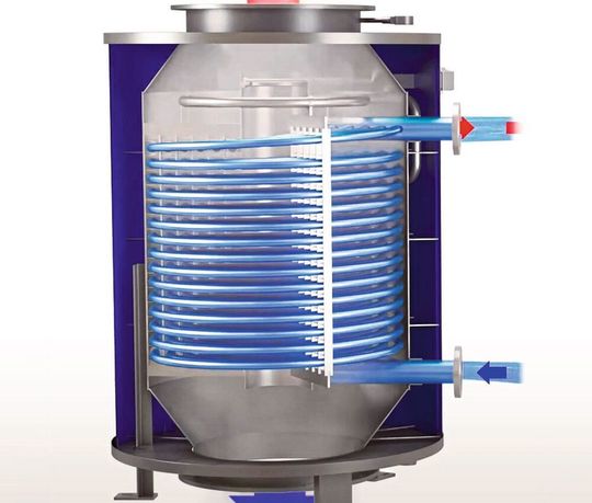 Längsschnitt des Wärmetauschers Alfa Laval Micro Längsschnitt des Wärmetauschers Alfa Laval Micro
