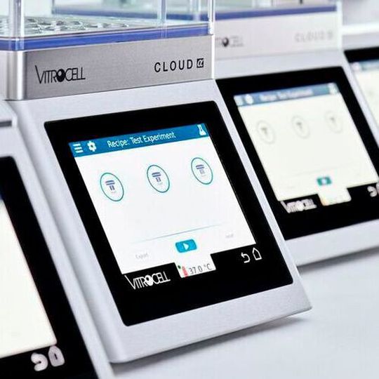 The Vitrocell Cloud Alpha series: Possible fields of application are virus research, screening of inhaled drugs and toxicity testing of inhaled substances such as chemicals or nanoparticles. The Vitrocell Cloud Alpha series: Possible fields of application are virus research, screening of inhaled drugs and toxicity testing of inhaled substances such as chemicals or nanoparticles.