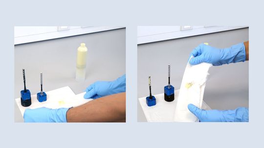 Versuchsergebnis: Bei manchen Materialien treten Verfärbungen auf, wenn das standardisierte Hartchrom-Equipment verwendet wird.