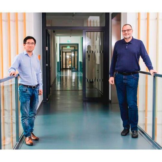 The Bochum Catalysis Team: Baoxiang Peng (left) and Martin Muhler. The Bochum Catalysis Team: Baoxiang Peng (left) and Martin Muhler.