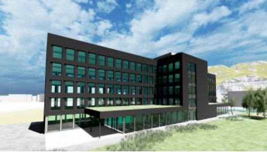Das für die erste Bauetappe geplante Vertriebs-Gebäude bietet Platz für 250 MitarbeiterInnen. Das für die erste Bauetappe geplante Vertriebs-Gebäude bietet Platz für 250 MitarbeiterInnen.