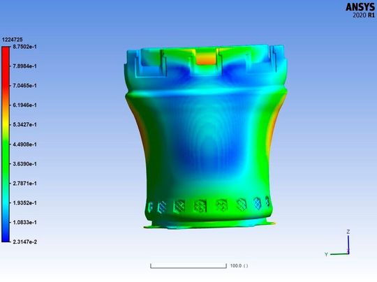 Ansys Additive sagt den nach dem Druck validierten Verzug voraus. Ansys Additive sagt den nach dem Druck validierten Verzug voraus.