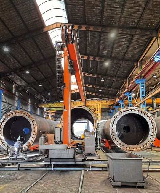 Bei den Rundschweißsäulen zur Produktion von Turmsegmenten verwendet Talleres Ganomagoga die RA-Rollenführungen von NSK. Bei den Rundschweißsäulen zur Produktion von Turmsegmenten verwendet Talleres Ganomagoga die RA-Rollenführungen von NSK.
