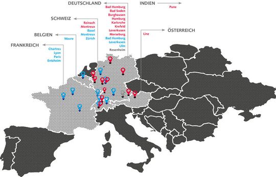 Die Standorte der TTP Group Die Standorte der TTP Group