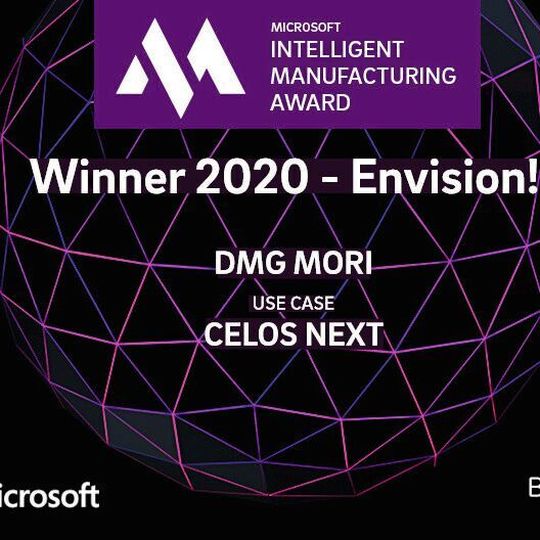 DMG Mori erhält den «Intelligent Manufacturing Award 2020» von Microsoft und Roland Berger in der Kategorie «Envision». DMG Mori erhält den «Intelligent Manufacturing Award 2020» von Microsoft und Roland Berger in der Kategorie «Envision».
