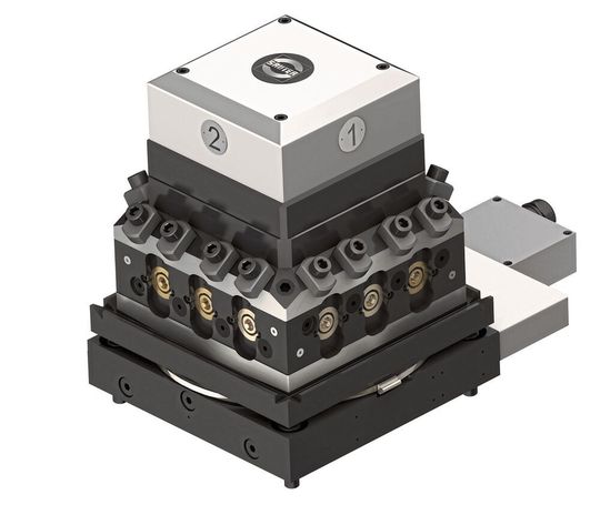 Der Kopfrevolver von Sauter mit optimiertem Kühlsystem.