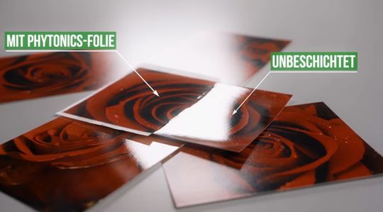 Die neuentwickelte Folie macht reflektierende Oberflächen matt. Die neuentwickelte Folie macht reflektierende Oberflächen matt.