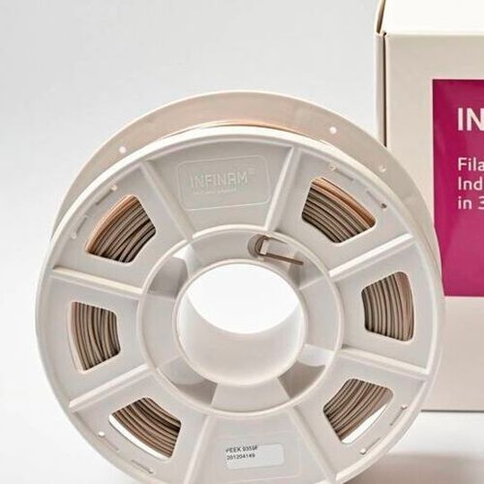 Infinam Peek 9359 F – The new plastic filament for industrial applications in 3D printing. Infinam Peek 9359 F – The new plastic filament for industrial applications in 3D printing.