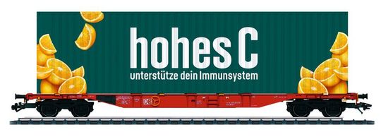 Mit „hohes C“-Orangensaft im Güterwaggon und auf der Schiene singt Eckes-Granini das hohe Lied auf den Kombinierten Verkehr (KV). Mit „hohes C“-Orangensaft im Güterwaggon und auf der Schiene singt Eckes-Granini das hohe Lied auf den Kombinierten Verkehr (KV).