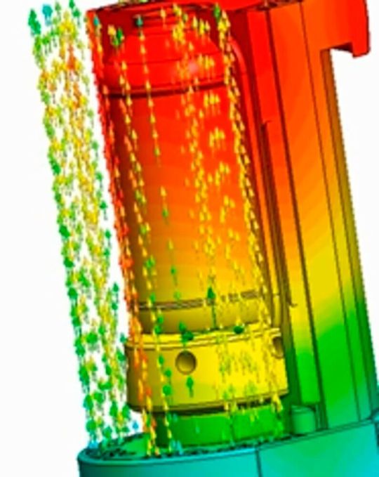 The mould cooling design is optimally designed for the process by means of CFD simulation. The mould cooling design is optimally designed for the process by means of CFD simulation.