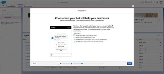 Mit Hilfe der Vorlagen können schnell Bots bereitgestellt werden, die Service-Agenten Arbeiten abnehmen, z.B. Routineanforderungen oder die Erfassung von Vor-Chat-Informationen.