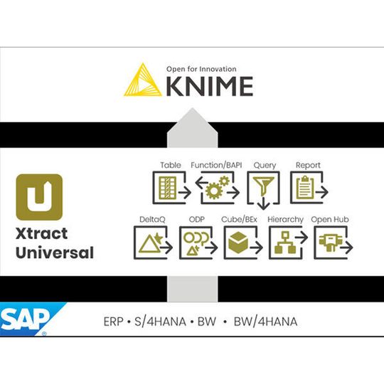Der Xtract Universal Connector verbindet KNIME 4.3 mit SAP-Systemen. Der Xtract Universal Connector verbindet KNIME 4.3 mit SAP-Systemen.
