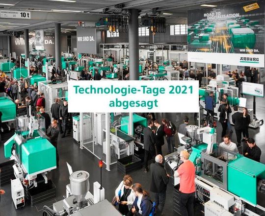 Auf Nummer sicher! Die aktuelle Corona-Realität hat bei Arburg zur Entscheidung geführt, dass man die für Mitte Juni geplanten Technologie-Tage 2021 doch lieber absagt. Auf Nummer sicher! Die aktuelle Corona-Realität hat bei Arburg zur Entscheidung geführt, dass man die für Mitte Juni geplanten Technologie-Tage 2021 doch lieber absagt.