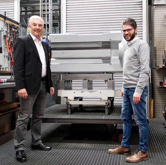 Urs Knoepfel, Mitglied in Verwaltungsrat der Knoepfel AG (links) und Roman Sgier, Verkaufsleiter des Unternehmens. Urs Knoepfel, Mitglied in Verwaltungsrat der Knoepfel AG (links) und Roman Sgier, Verkaufsleiter des Unternehmens.