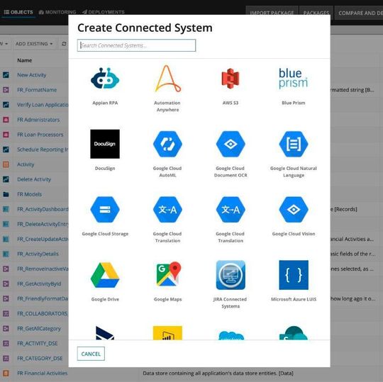Die mit „Appian Low-Code Data“ gelieferten No-Code-Konnektoren binden Datenbanken, Salesforce-Umgebungen, OpenAPI-Dienste und vielen weitere Quellen an. Die mit „Appian Low-Code Data“ gelieferten No-Code-Konnektoren binden Datenbanken, Salesforce-Umgebungen, OpenAPI-Dienste und vielen weitere Quellen an.