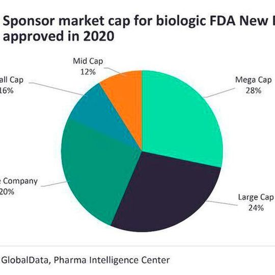 Mega cap and large cap companies sponsored 52 % of FDA approvals of biologic NMEs in 2020: Global Data. Mega cap and large cap companies sponsored 52 % of FDA approvals of biologic NMEs in 2020: Global Data.
