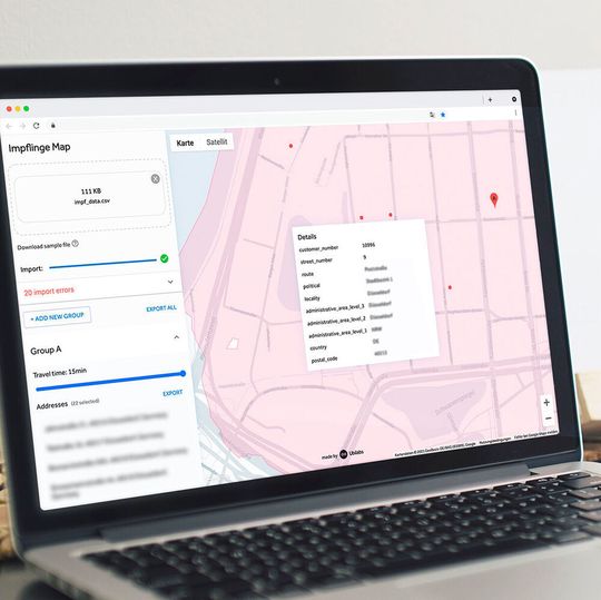 Impfroutenplanung mit der Geocoding-Software von Ubilabs Impfroutenplanung mit der Geocoding-Software von Ubilabs