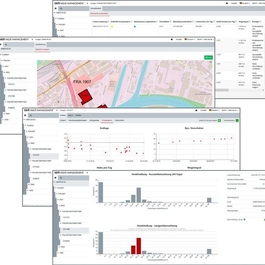 Screenshot der Oberfläche des neuen Sam Valve Management Screenshot der Oberfläche des neuen Sam Valve Management