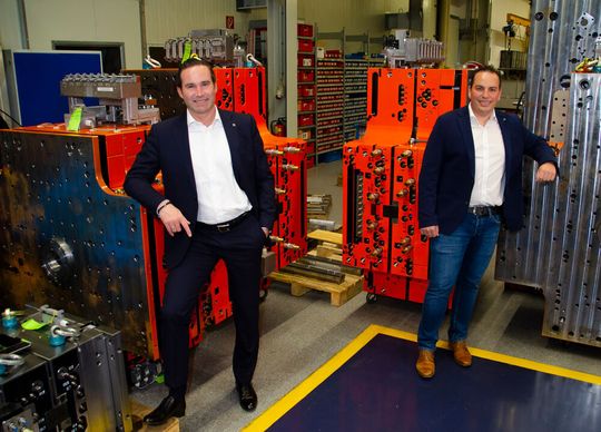 Managing Director Mario Haidlmair and Key Account Manager Markus Sattler with some of the moulds already completed. Managing Director Mario Haidlmair and Key Account Manager Markus Sattler with some of the moulds already completed.