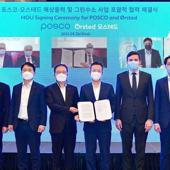Virtual ceremony in which Posco and Ørsted signed the Memorandum of Understanding. Virtual ceremony in which Posco and Ørsted signed the Memorandum of Understanding.