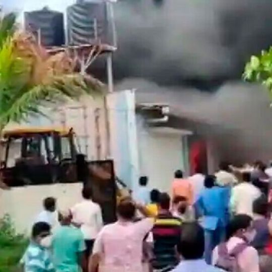 The fire took place during plastic packing at the SVS Aqua Technologies chemical plant. The fire took place during plastic packing at the SVS Aqua Technologies chemical plant.