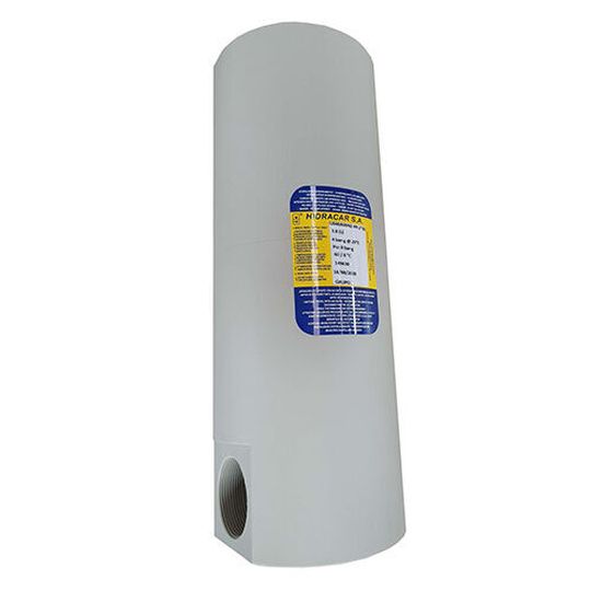 The Hidracar suction pulsation dampener with 2 connection ports. The Hidracar suction pulsation dampener with 2 connection ports.