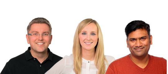 Die Geschäftsführung von Automation24 nach dem Merge mit Visaya: v. l. Thorsten Schulze, Katharina Messerschmidt und Madhu Venkatesan.