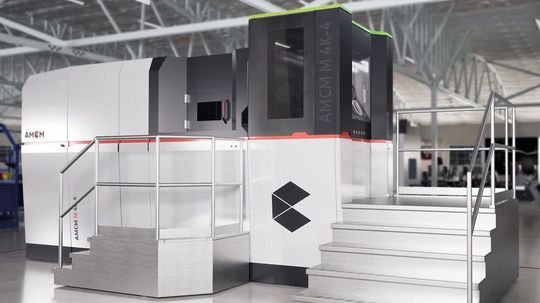 lllustration des AMCM M 4K 3D-Metalldrucksystems in der neuen Launcher-Produktionsstätte