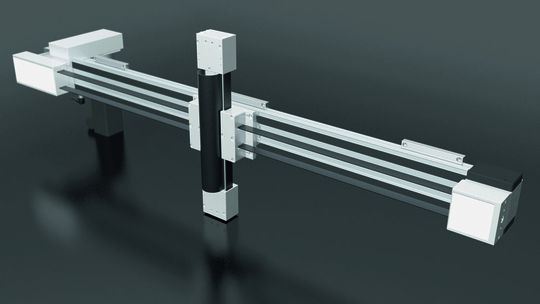 Beispiel Modul 55 ZOM: Bei dieser Auslegerachse handelt es sich um eine spezialisierte Lineareinheit für den Vertikal- oder Horizontalbetrieb. Ihr größter Vorteil ist der feststehende Motor. Beispiel Modul 55 ZOM: Bei dieser Auslegerachse handelt es sich um eine spezialisierte Lineareinheit für den Vertikal- oder Horizontalbetrieb. Ihr größter Vorteil ist der feststehende Motor.