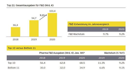 Aufwendungen für Forschung und Entwicklung (Durchschnitt der täglichen Wechselkurse zwischen Landeswährung und Euro im jeweiligen Jahr)