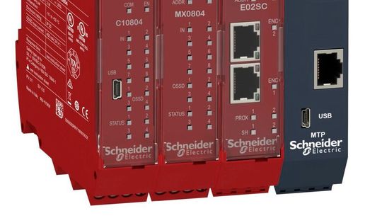 Schneider Electric hat den Sicherheitscontrollern der Baureihe Modicon MCM Baureihe um neue Funktionen ergänzt. Vor allem die Verarbeitungskapazität der Funktionsblöcke in der CPU wurde deutlich erhöht, heißt es. Schneider Electric hat den Sicherheitscontrollern der Baureihe Modicon MCM Baureihe um neue Funktionen ergänzt. Vor allem die Verarbeitungskapazität der Funktionsblöcke in der CPU wurde deutlich erhöht, heißt es.