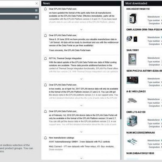 Ein Dashboard gibt gute Überblicke — beispielsweise über die Neuerungen im Eplan Data Portal oder die am häufigsten heruntergeladenen Gerätedaten. Ein Dashboard gibt gute Überblicke — beispielsweise über die Neuerungen im Eplan Data Portal oder die am häufigsten heruntergeladenen Gerätedaten.