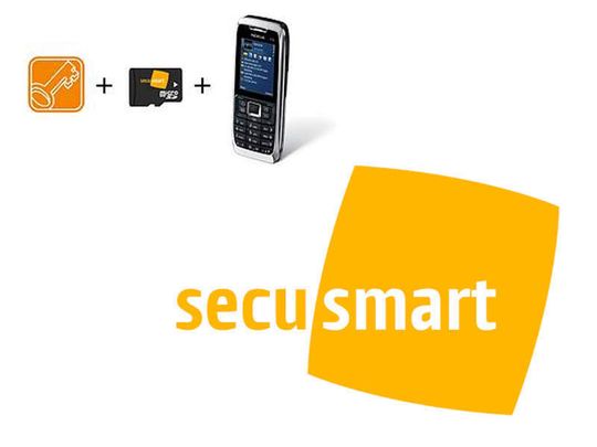 Eine microSD-Karte mit Kryptochip verschlüsselt Telefonate mit 128-Bit-AES. Eine microSD-Karte mit Kryptochip verschlüsselt Telefonate mit 128-Bit-AES.