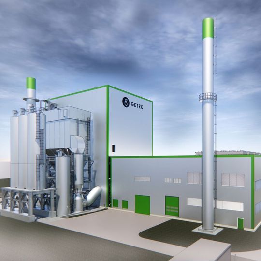 Skizze des Biomasse-Heizkraftwerks von Getec in Podari Skizze des Biomasse-Heizkraftwerks von Getec in Podari