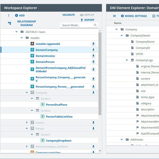 Der Simple Model Editor der Low-Code-Plattform A12 kann Dokumentenmodelle darstellen und hilft bei der Bearbeitung. Der Simple Model Editor der Low-Code-Plattform A12 kann Dokumentenmodelle darstellen und hilft bei der Bearbeitung.