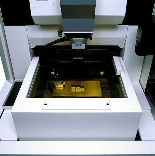 Makino’s EDAC1 is capable of producing corner radii of 0.00019 inches (0.005mm) and surface-finish quality of 0.000024 inches (0.6 micron) Ry, while providing repeatability in the submicron range. Makino’s EDAC1 is capable of producing corner radii of 0.00019 inches (0.005mm) and surface-finish quality of 0.000024 inches (0.6 micron) Ry, while providing repeatability in the submicron range.